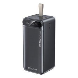 AWEI PA-13 vésztöltő 2 USB+Type-C aljzat (50000mAh, 22.5W, PD gyorstöltő, LED kijelző) FEKETE
