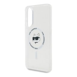 KARL LAGERFELD IML CHOUPETTE HEAD METAL FRAME MAGSAFE szilikon telefonvédő (ütésállóság, kameravédő, MagSafe) ÁTLÁTSZÓ Samsung Galaxy S25 Edge (SM-S937)