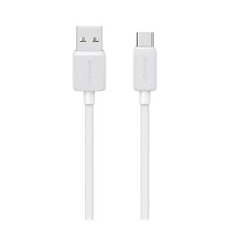 USAMS KY adatkábel (USB - Type-C, 3A, gyorstöltő, 200cm) FEHÉR