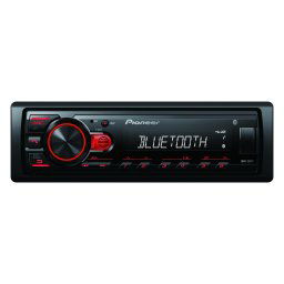 Pioneer MVH-230 autórádió USB-vel és Bluetooth-szal, beépített mikrofonnal, piros színű