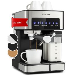 Klarstein Arabica Comfort, kávégép portaszűrővel, 1350 W, 20 bar, 1,8 l, érintőképernyő (TK42-ArabicaC)