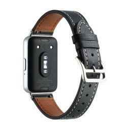 Samsung Galaxy Fit3 SM-R390, valódi bőr pótszíj, állítható, fekete