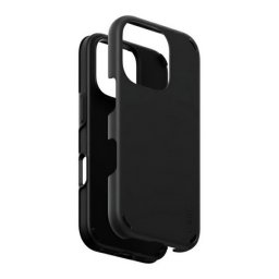 PANZERGLASS CARE DOUBLE DEFENSE szilikon telefonvédő (ütésállóság, műanyag keret, ultravékony, kameravédő) FEKETE Apple iPhone 16 Pro
