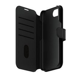 PANZERGLASS CARE TANGO TWO-IN-ONE tok álló, bőr hatású (FLIP, oldalra nyíló, MagSafe, kivehető telefonvédő) FEKETE Apple iPhone 16e