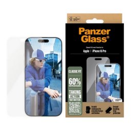 PANZERGLASS CLASSIC FIT képernyővédő üveg (extra karcálló, ütésállóság + segédkeret) ÁTLÁTSZÓ Apple iPhone 16 Pro