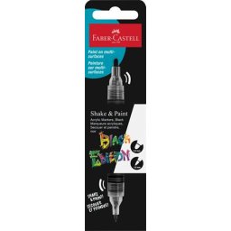 FABER-CASTELL Dekormarker, 1,0/3,0 mm, kétvégű, akril, FABER-CASTELL "Shake&Paint", fekete