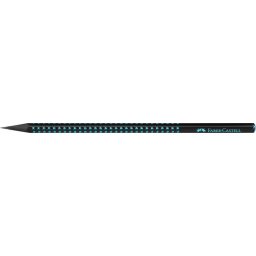 FABER-CASTELL Grafitceruza, B, háromszögletű, FABER-CASTELL, "Sparkle Midnight", fekete/óceánkék