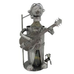 Fém bortartó állvány - gitáros énekes kutyával