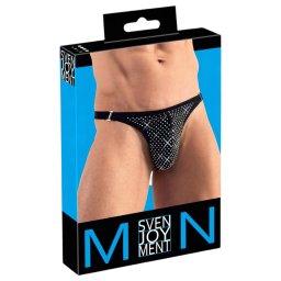 Svenjoyment - strasszos, csillogó férfi tanga (fekete)