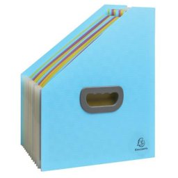 EXACOMPTA Harmonika iratpapucs, 265x325 mm, PP, 12 rekeszes, EXACOMPTA "Pop'NCo", ciánkék