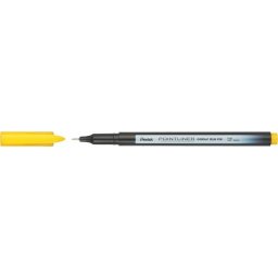 PENTEL Tűfilc, 0,4 mm, PENTEL "Pointliner", citromsárga