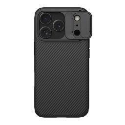 NILLKIN CAMSHIELD PRO szilikon telefonvédő (ütésállóság, kameravédő, csíkos) FEKETE Apple iPhone 17 Pro