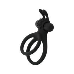 EasyToys Share Ring - vibrációs pénisz- és heregyűrű (fekete)