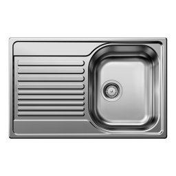 BLANCO TIPO 45 S compact, mosogatótálca, natúr rozsdamentes acél excenter nélkül (207830 mos+222404 lef)