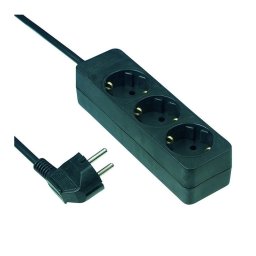 GAO Asztali elosztó 3-as, 1.4m, 3x1.5, fekete 250V, 16A, 1.4m, H05VV-F 3x1.5 mm², IP20