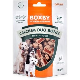 Boxby Calcium Duo Bones - Magas kálcium tartalmú csont alakú kutyasnack 140gr