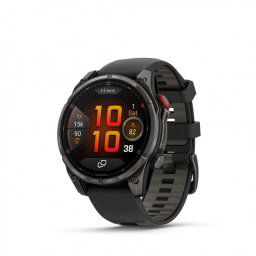 Garmin Fenix 8 PRO Amoled 47mm Sapphire Carbon Gray DLC Titanium fekete/sötétszürke szilikon szíjjal pulzusmérő óra
