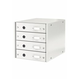 LEITZ Click&Store fiókos doboz, 4 fiókos, fehér