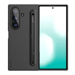 NILLKIN FLEX PURE FOLD szilikon telefonvédő (ultravékony, mikrofiber plüss belső, matt + érintő ceruza) FEKETE Samsung Galaxy Z Fold7 (SM-F966)