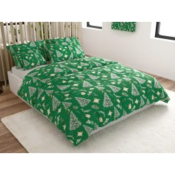 Mikroszálas ágyneműhuzat GREEN CHRISTMAS zöld Ágyneműhuzat mérete: 70 x 90 cm | 140 x 220 cm