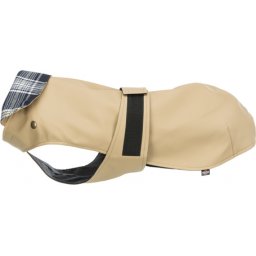 Trixie Paris vízálló bézs kutyakabát kivehető flanel béléssel, kockás mintával (L | Haskörméret: 55-75 cm | Háthossz: 55 cm | Nyakkörméret: 42-54 cm)
