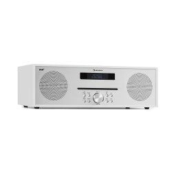 Auna Silver Star CD-DAB, rádió, 2 x 20 W max., CD lejátszó, DAB+, BT, Alu, fehér (KC6-SilverStarCD DAB)