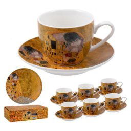 Klimt porcelán espresso csésze aljjal készlet - 100 ml - 6 személyes