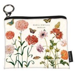 Maria Sibylla Merian virágos mini pénztárca - textil 12x10 cm
