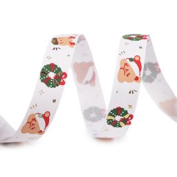 Karácsonyi grosgrain szalag széles 15 mm ripsz