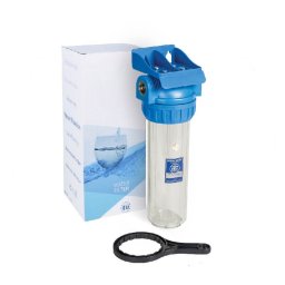 Aquafilter 10"-os 3 részes szűrőház szett 3/4" csatlakozással átlátszó házzal - készlet