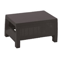 Keter corfu polyrattan kerti asztal - barna