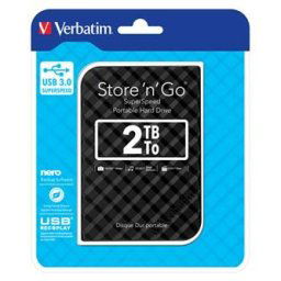 Verbatim külső merevlemez, Store N Go, 2,5", USB 3.0 (3.2 Gen 1), 2TB, 53195, Fekete
