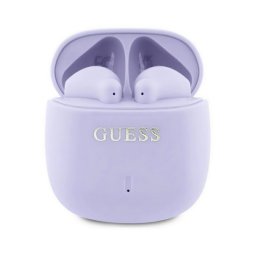 GUESS PRINTED CLASSIC LOGO bluetooth fülhallgató SZTEREO (v5.3, TWS, mikrofon, IPX4 + töltőtok) LILA