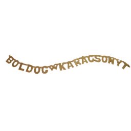 Boldog Karácsonyt feliratos füzér arany 170 cm