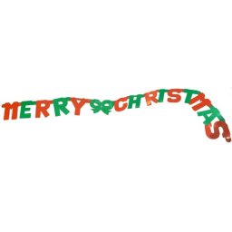 Marry Chrismas feliratú piros-zöld füzér