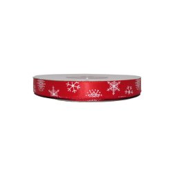 Karácsonyi szalag hópehely piros 10 mm X 23 m