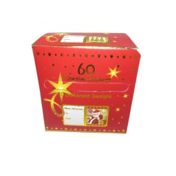 Karácsonyi ajándékkisérő matrica 6 cm X 3 cm, 60 db matrica/csomag