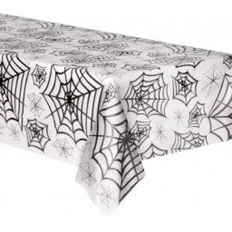 Asztalterítő Halloween pókhálós átlátszó műanyag 274x139 cm