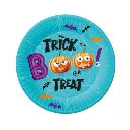 Papírtányér Halloween Boo 18 cm 6 db/cs