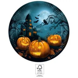 Papírtányér Halloween tökök 23 cm 8 db/cs