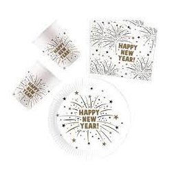 Happy New Year Flares party szett 36 db-os 23 cm-es tányérral
