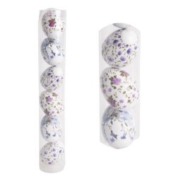 Húsvéti tojás műanyag virágos 6 db/csomag, 6 cm