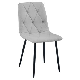 Világosszürke étkezőszék LIBRA fekete lábakkal