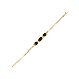 Fekete valódi köves(onix) karlánc 14k, 9,67 g