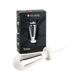 mystim Tristan - elektrostimulációs kúp dildó (fehér)