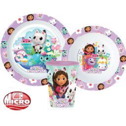 Gabi babaháza Kitty Magic étkészlet, micro műanyag szett, pohárral 260 ml