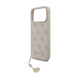 GUESS 4G CHARMS műanyag telefonvédő (textil hátlap, telefondísz) RÓZSASZÍN Apple iPhone 17 Pro Max