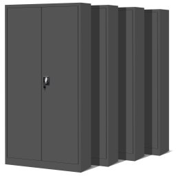 Set 4x fém iratszekrény JAN H, 900 x 1950 x 400 mm, antracit