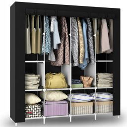 EasyUP XXL nagyméretű mobil gardróbszekrény, 170 x 165 x 45 cm, fekete, RT