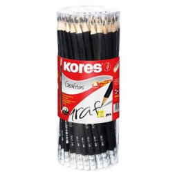 KORES Grafitceruza radírral, HB, háromszögletű, KORES